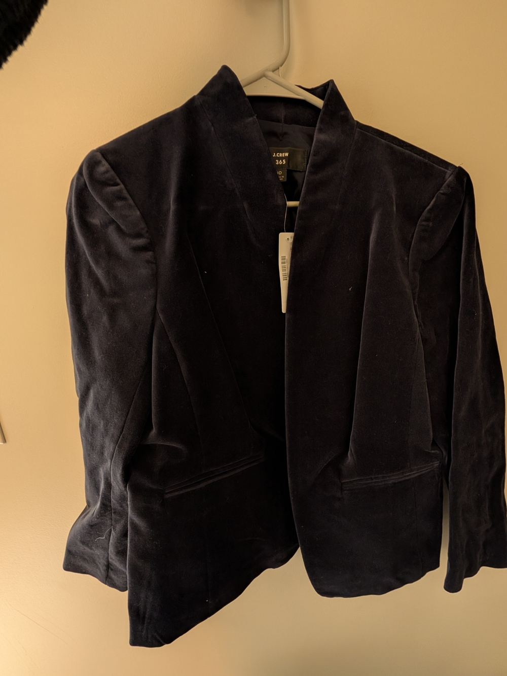 J. Crew Velvet Open-Front Blazer - Navy